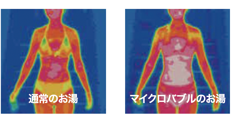 通常のお湯 マイクロバブルのお湯