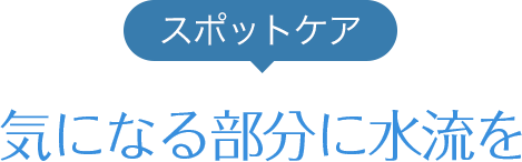 スポットケア 気になる部分に水流を